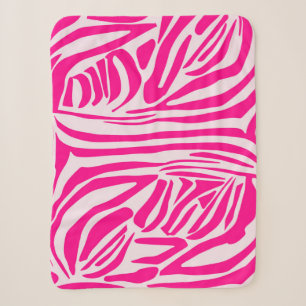 Cobertor Sherpa Padrão de Impressão de Zebra Rosa