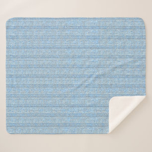 Cobertor Sherpa Padrão de Jersey Listrado em Azul Bebê