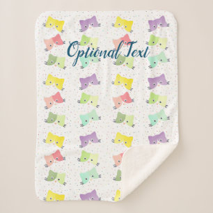 Cobertor Sherpa Padrão de Kittens Felizes Coloridos 