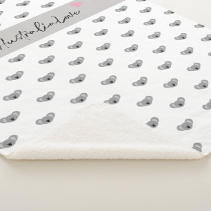 Cobertor Sherpa Padrão De Koala, Bebê Cute, Script De Amor Da Au