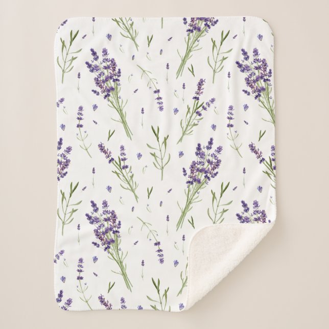 Cobertor Sherpa Padrão de lavanda Sherpa Fleece Blanket (Frente)