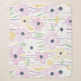 Cobertor Sherpa Padrão de Linha Floral Abstrata Moderna (6)