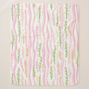 Cobertor Sherpa Padrão de Linha Floral Abstrata Moderna (7)