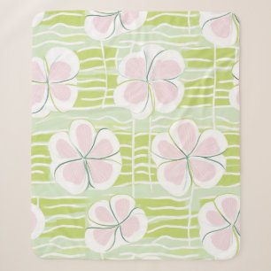 Cobertor Sherpa Padrão de Linha Floral Abstrata Moderna (9)
