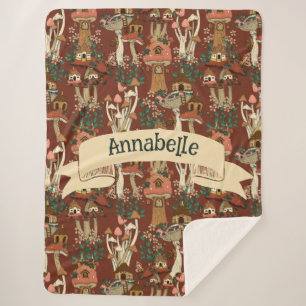 Cobertor Sherpa Padrão de Lúpulo Floral de Núcleo de Algodão Verme