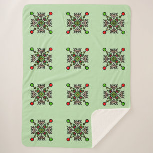 Cobertor Sherpa Padrão de Mandala de Natal