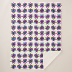 Cobertor Sherpa Padrão de Mandala Floral