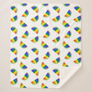 Cobertor Sherpa Padrão de Melancia Arco-Íris