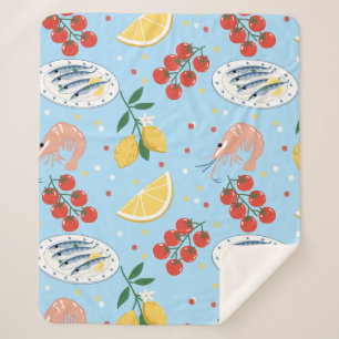 Cobertor Sherpa Padrão de Mercado de Frutos do Mar Mediterrâneo (5