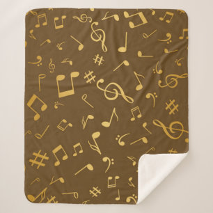 Cobertor Sherpa Padrão de notas musicais