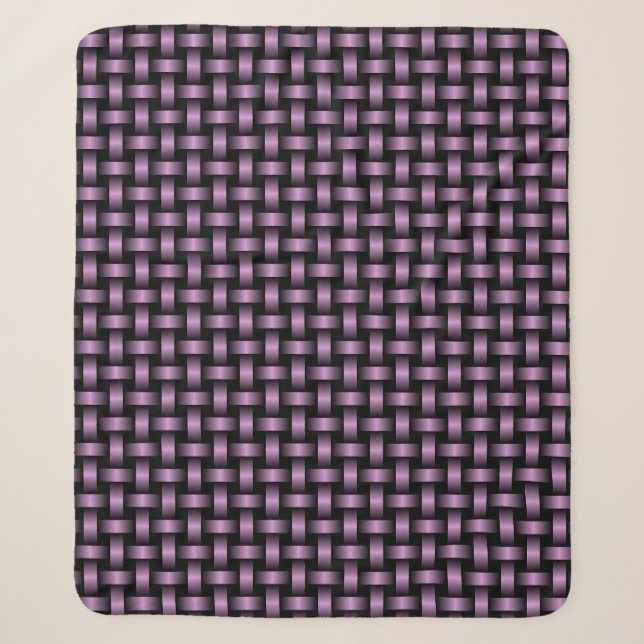 Cobertor Sherpa Padrão de Onda Preta Roxo (Frente)