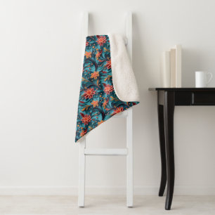 Cobertor Sherpa Padrão de papel floral sem costura Sherpa Blanket