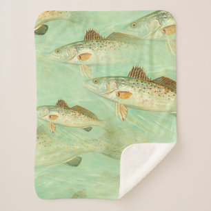Cobertor Sherpa Padrão De Peixe De Baixo 