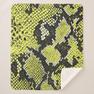 Cobertor Sherpa Padrão de pele de animal cobra sem costura. Cobras