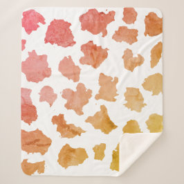 Cobertor Sherpa Padrão de Pele de Vaca de Aquarela