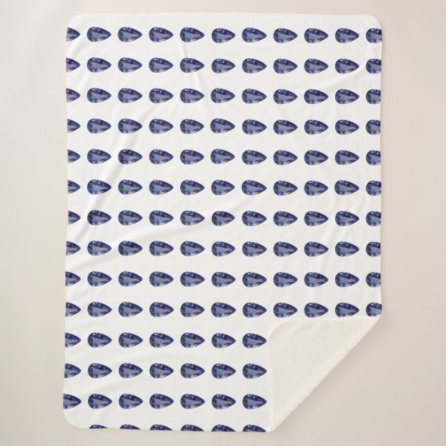 Cobertor Sherpa Padrão de pera azul (Frente)