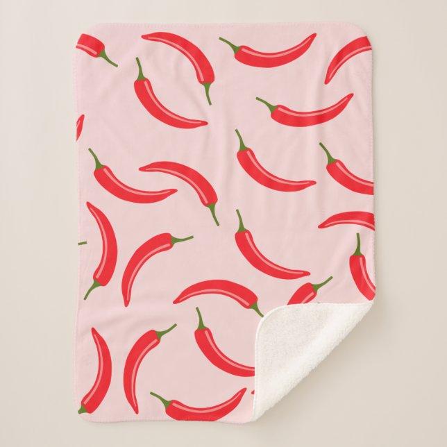 Cobertor Sherpa Padrão de Picy Red Chili (Frente)