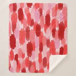 Cobertor Sherpa Padrão de pinceladas de Abstrato Rosa Vermelho