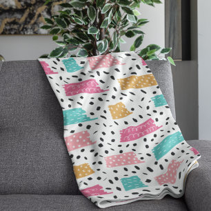 Cobertor Sherpa Padrão de porta Abstrato de corte