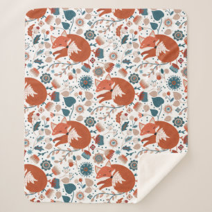 Cobertor Sherpa Padrão de raposa dorsal nórdica