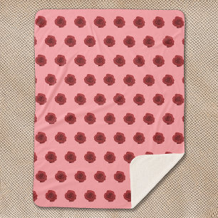 Cobertor Sherpa Padrão de rosa vermelha sem soldadura no Sherpa Bl