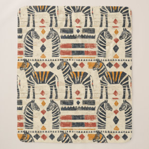 Cobertor Sherpa Padrão de Safari Tribal Boho Zebra