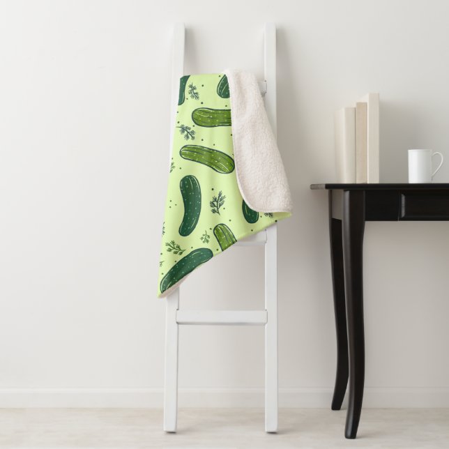 Cobertor Sherpa Padrão de Seletor de Dill Desenhado Mão (In Situ)