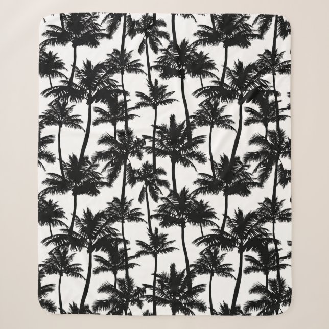 Cobertor Sherpa Padrão de Sombra da Árvore Palm (Frente)