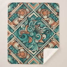 Padrão de Teal e Terracotta inspirado no asttec