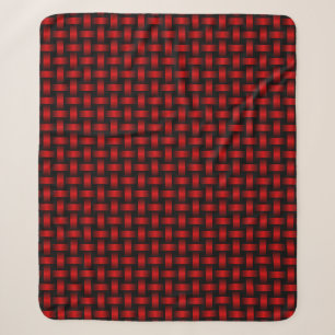 Cobertor Sherpa Padrão de Tear Vermelho Preto