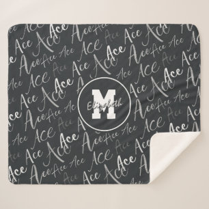 Cobertor Sherpa padrão de texto Ace de tênis de vôlei