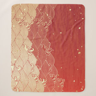 Cobertor Sherpa Padrão de Textura de Papel Wave do ouro