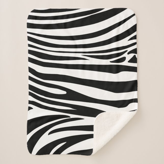 Cobertor Sherpa Padrão de Trendy da Zebra Tropical Summer Stripes (Frente)