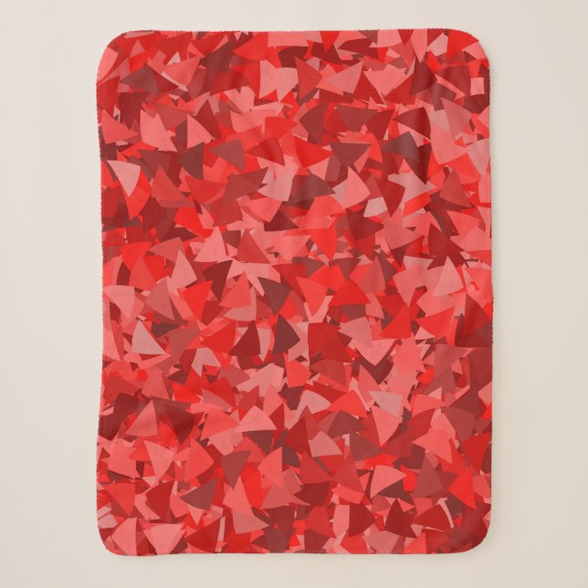 Cobertor Sherpa Padrão de Triângulo Vermelho (Frente)
