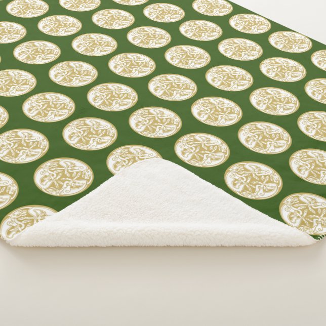 Cobertor Sherpa Padrão de Trio Celta Dourada (3/4)