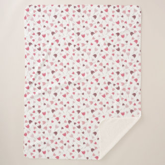Cobertor Sherpa Padrão de Tulipas Rosa Simples Doce - Todas as dir
