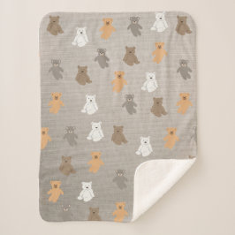 Cobertor Sherpa Padrão de Urso Bonito