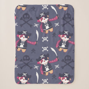 Cobertor Sherpa Padrão de Urso Panda Pirata Fofo
