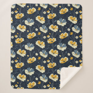 Cobertor Sherpa Padrão de vindima, design floral elegante