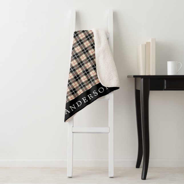 Cobertor Sherpa Padrão de Xadrez Thompson Camel Tartan Personaliza (In Situ)