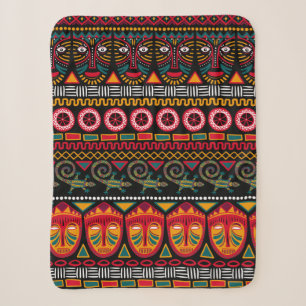 Cobertor Sherpa Padrão decorativo sobre fundo negro na África