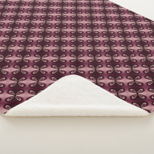 Cobertor Sherpa Padrão Digital Burgundy Red Floral Petal