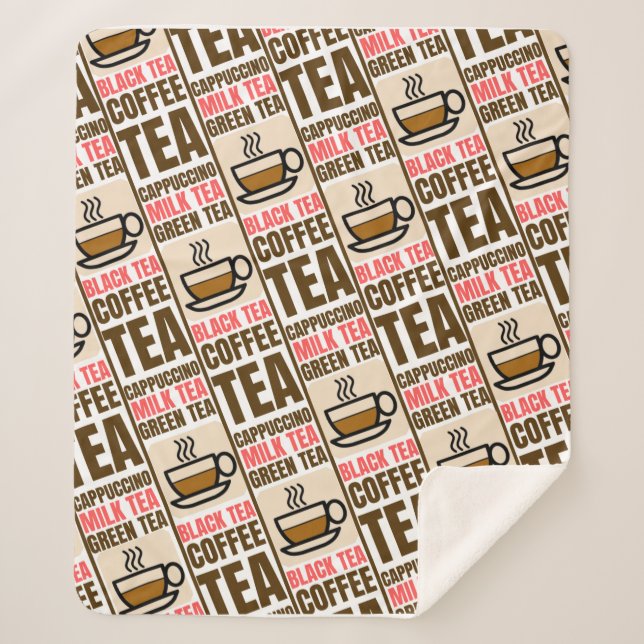 Cobertor Sherpa PADRÃO DO CAFÉ, Sherpa Blanket (Frente)