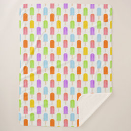 Cobertor Sherpa Padrão do Rainbow Popsicles de Verão