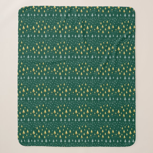 Cobertor Sherpa Padrão elegante com um toque de Natal (Frente)