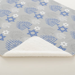 Cobertor Sherpa Padrão Elegante de Feriado de Hanukkah