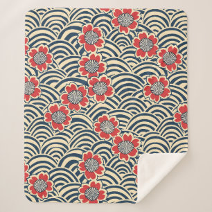 Cobertor Sherpa Padrão Elegante De Flor De Cereja Sem Olho (8)