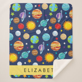 Cobertor Sherpa Padrão Espacial, Planetas, Estrelas, Cosmos, Seu N