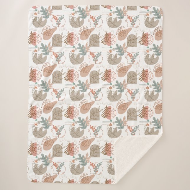 Cobertor Sherpa Padrão estético BOHO A11 (Frente)