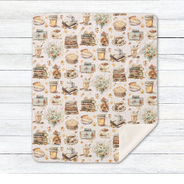 Cobertor Sherpa Padrão Estético Essencial Favorito do outono